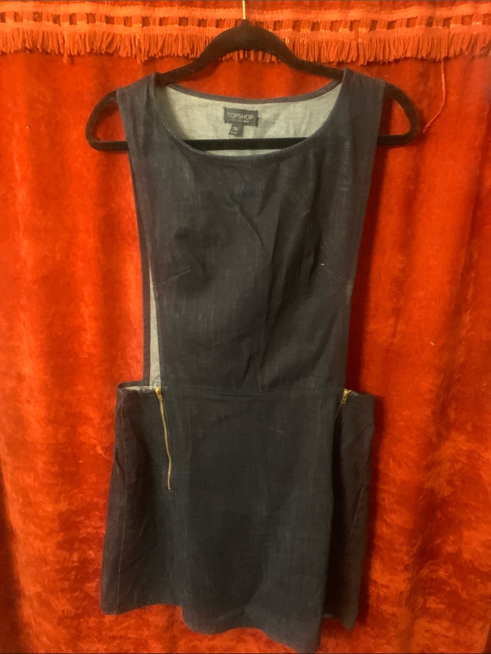TOP SHOP DENIM MINI DRESS SIZE US 10